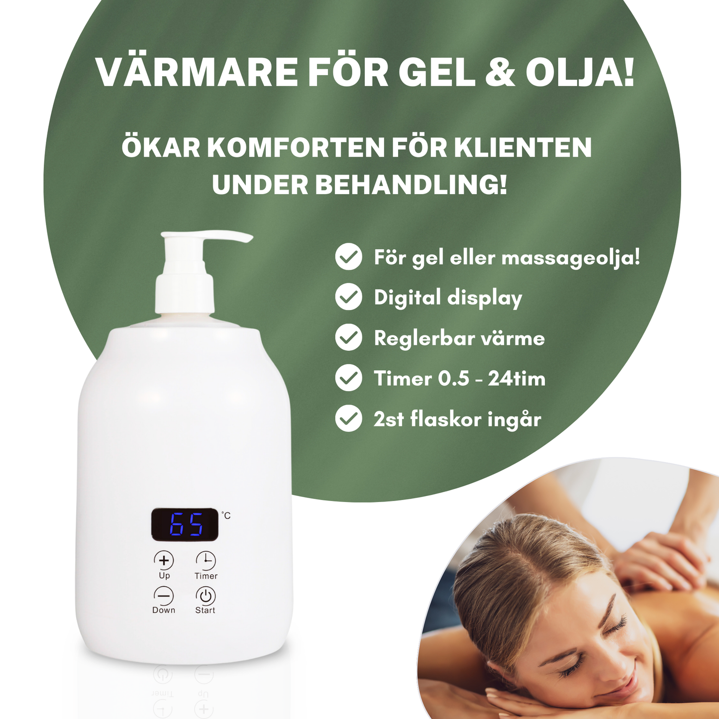 Värmare för Gel och massageolja